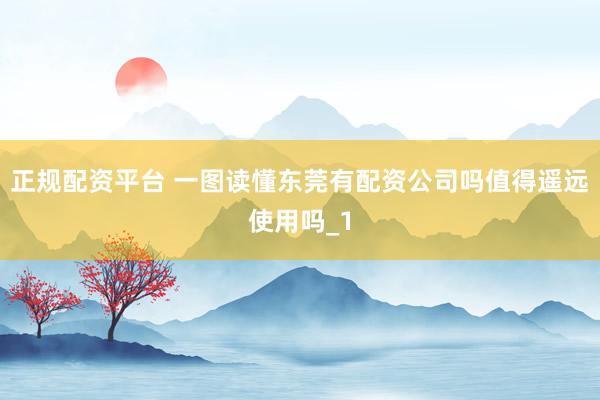 正规配资平台 一图读懂东莞有配资公司吗值得遥远使用吗_1